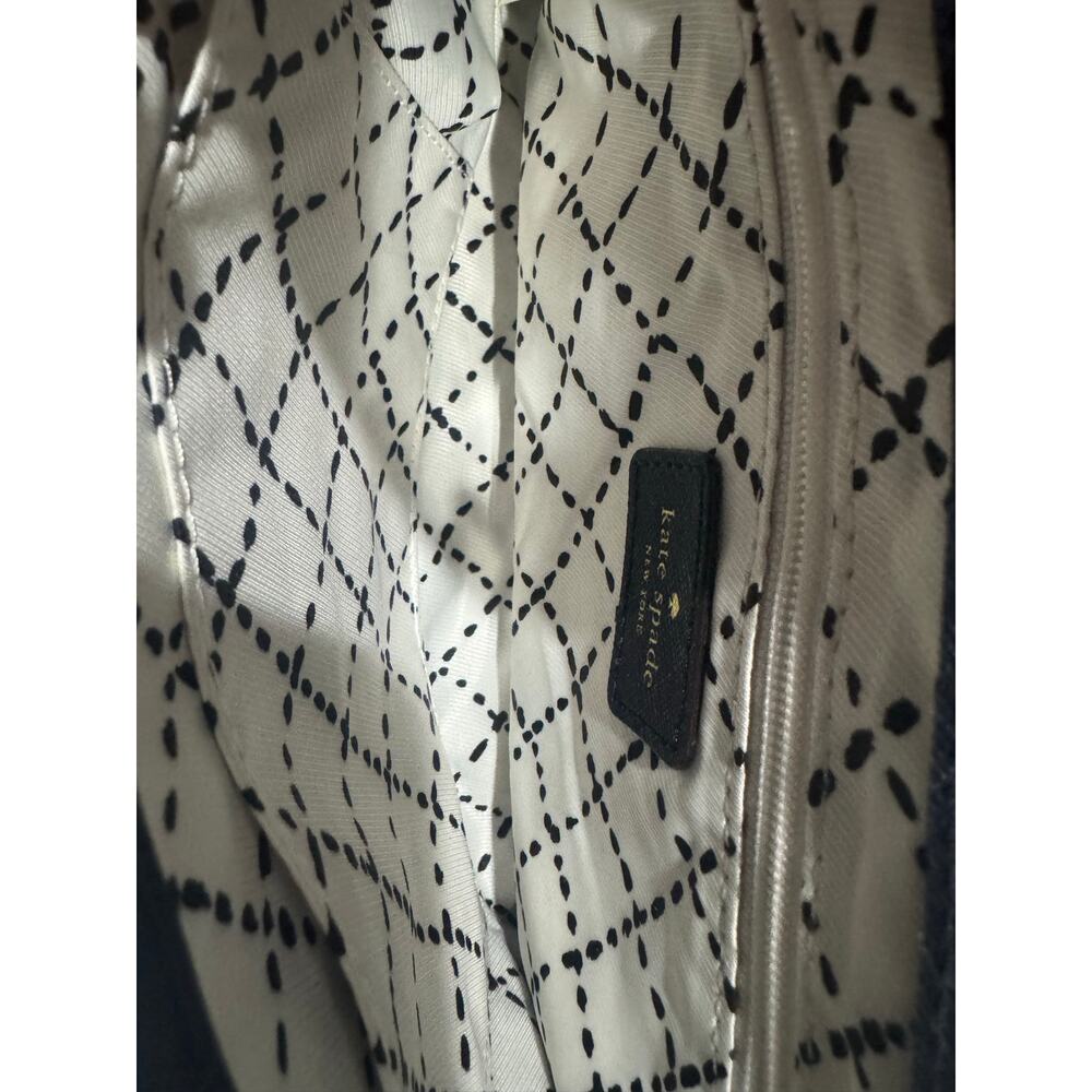 Kate Spade Leather Chain Shoulder Bag Navy Blue Flap Gold Chain Strap - Picture 8 of 8